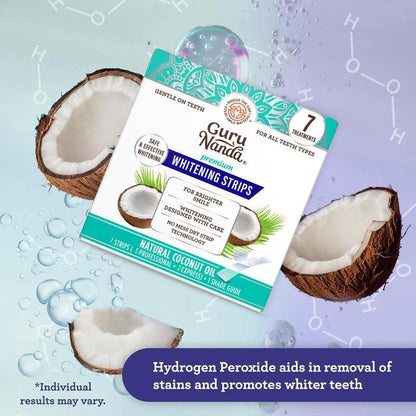 GuruNanda®  Paski wybielające zęby 🌱 Wykonane z naturalnych składników 💧 Nawilżają i łagodzą podrażnienia dziąseł