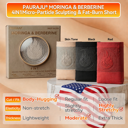 Oficjalny Sklep Marki |🔥 Szorty Modelujące i Spalające Tłuszcz PAURAJU® 2026 Moringa & Berberine 4w1 s Mikrocząsteczkami