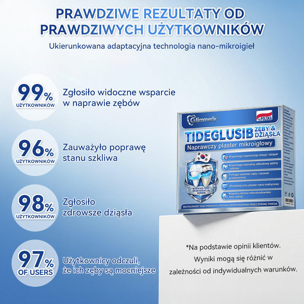 🦷 𝐆𝐥𝐢𝐦𝐦𝐞𝐫𝐥𝐲® 𝐓𝐢𝐝𝐞𝐠𝐥𝐮𝐬𝐢𝐛 Płatki Mikronakłuwające do Naprawy Zębów i Dziąseł | Zaawansowana Aktywacja Komórek Macierzystych – Strips do Naprawy Zębów 🛒