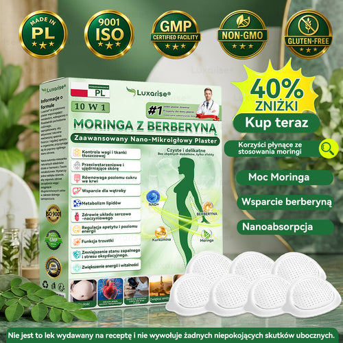 Oficjalny sklep| 𝑳𝒖𝒙𝒂𝒓𝒊𝒔𝒆® MORINGA Z BERBERYNA 10W1 Zaawansowany Nano-Mikroigłowy Plaster(Stosować raz na dobę, zauważalne efekty w ciągu 7 dni)🛒Otyłość, cukrzyca, bezdech senny oraz schorzenia stawów 🏆